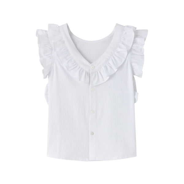 Witte blouse met ruffles