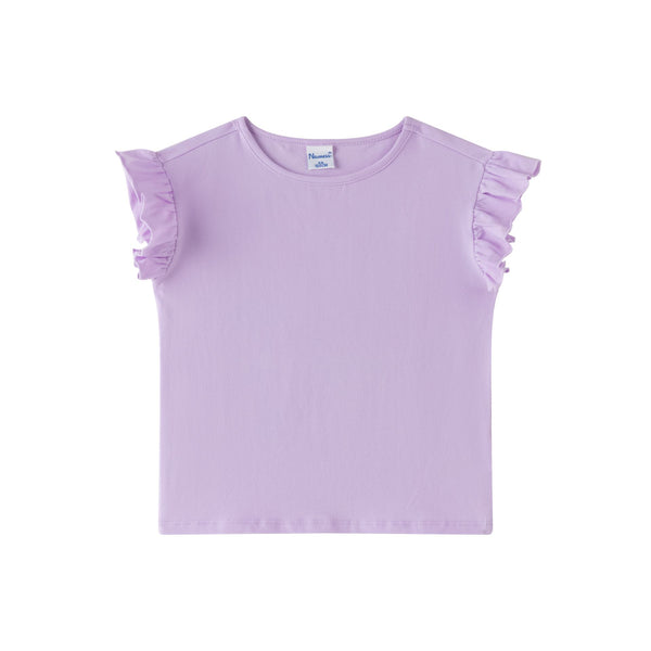 T-shirt met ruffles lila/paars