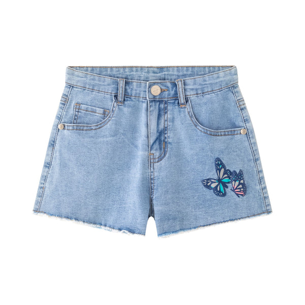 Stijlvolle Denim Shorts met Vlinderprint