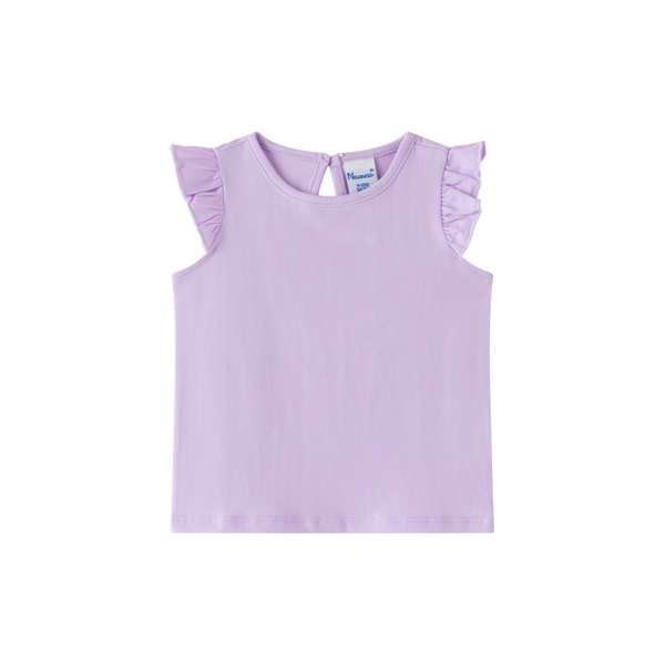 Paarse top met ruffles