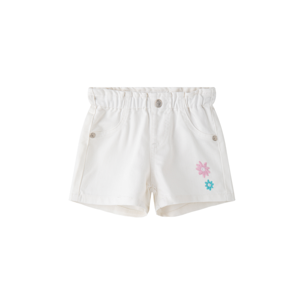 Witte short met bloemetjes