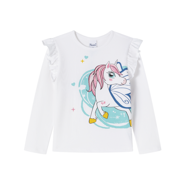 Longsleeve met eenhoorn en glitters