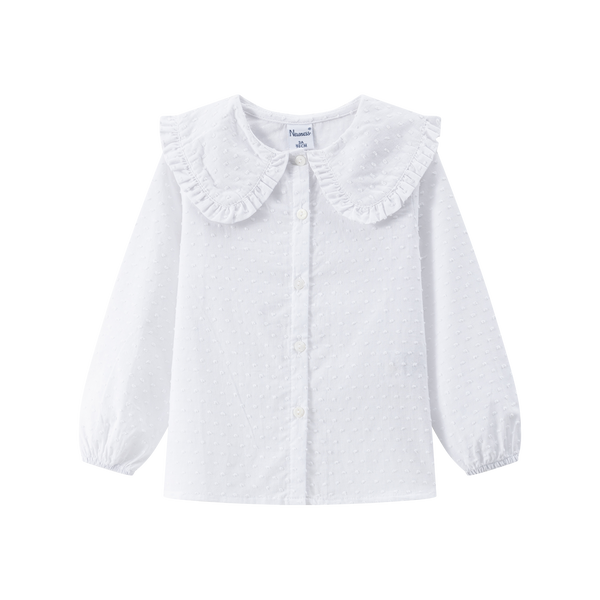 Elegante blouse met Franse kraag